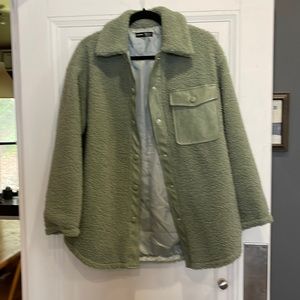 Shein XS shacket pale green